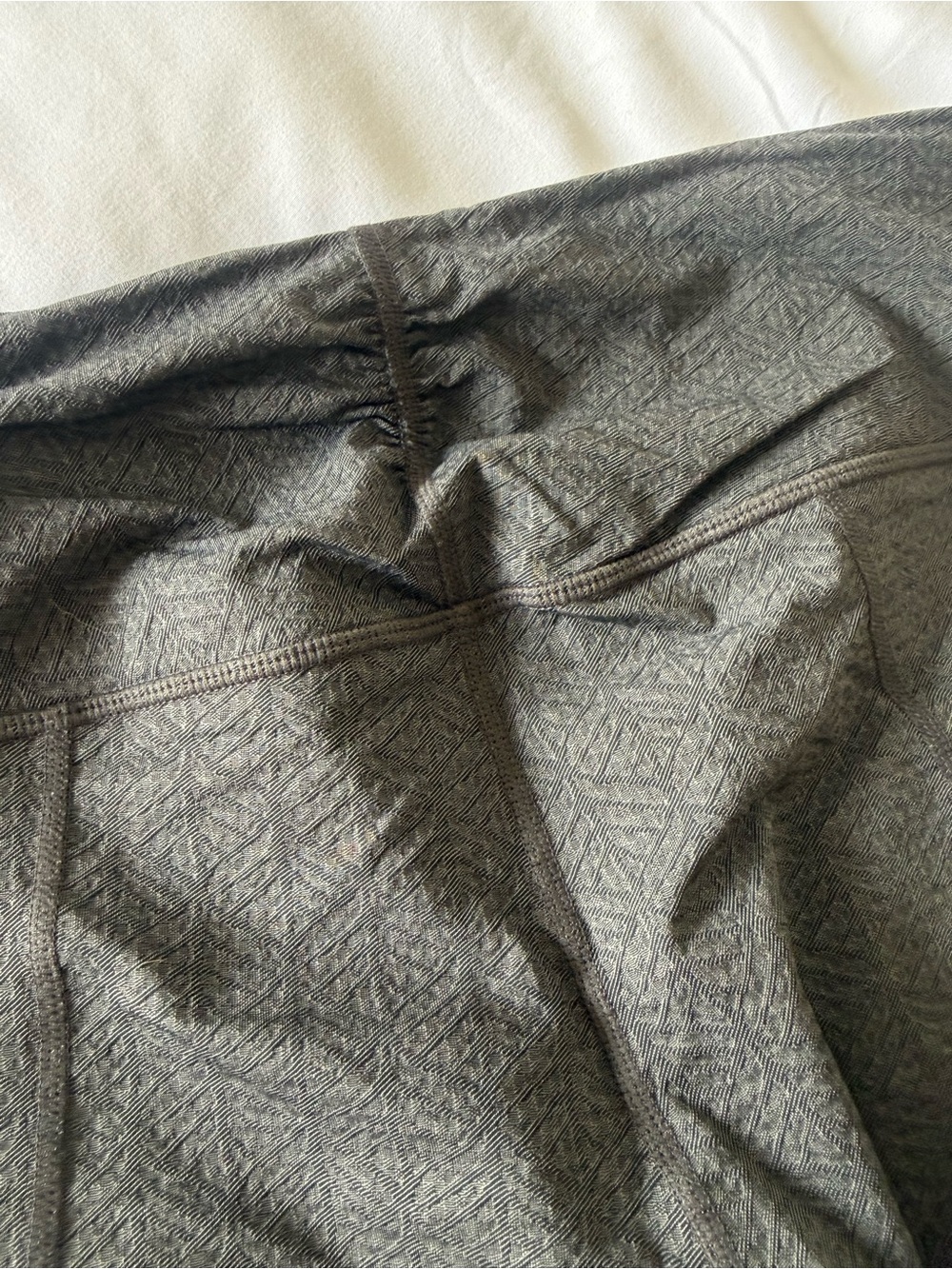 Prana Grey Jacquard Crop Ruched Leggings - Size M - Picture 7 of 7